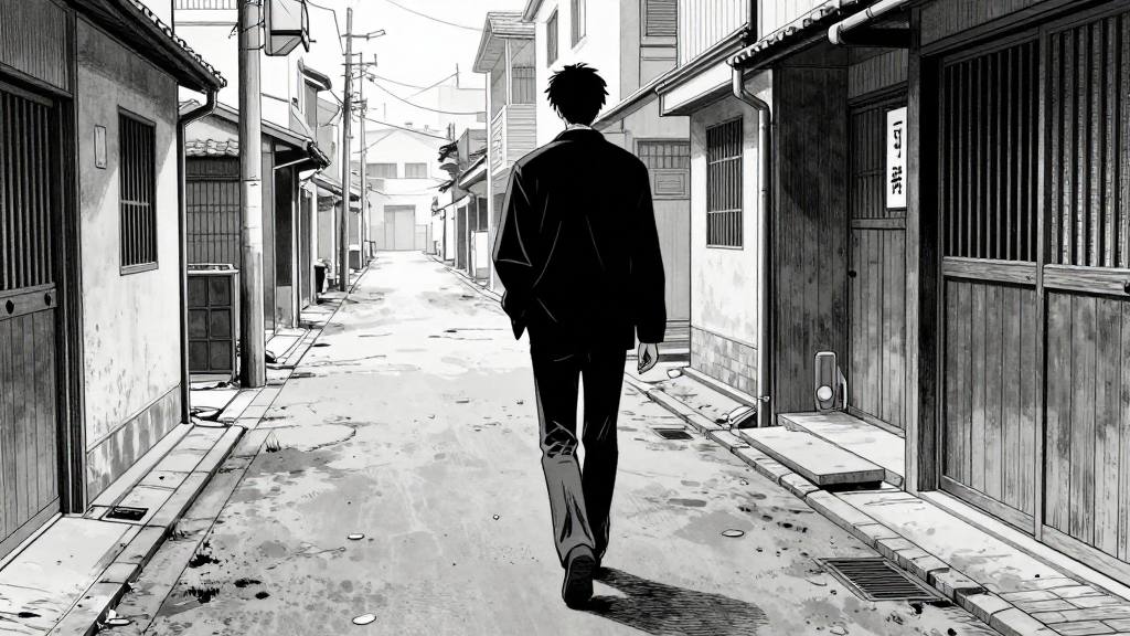 Joseph walks back, the alley now quiet and desolate.