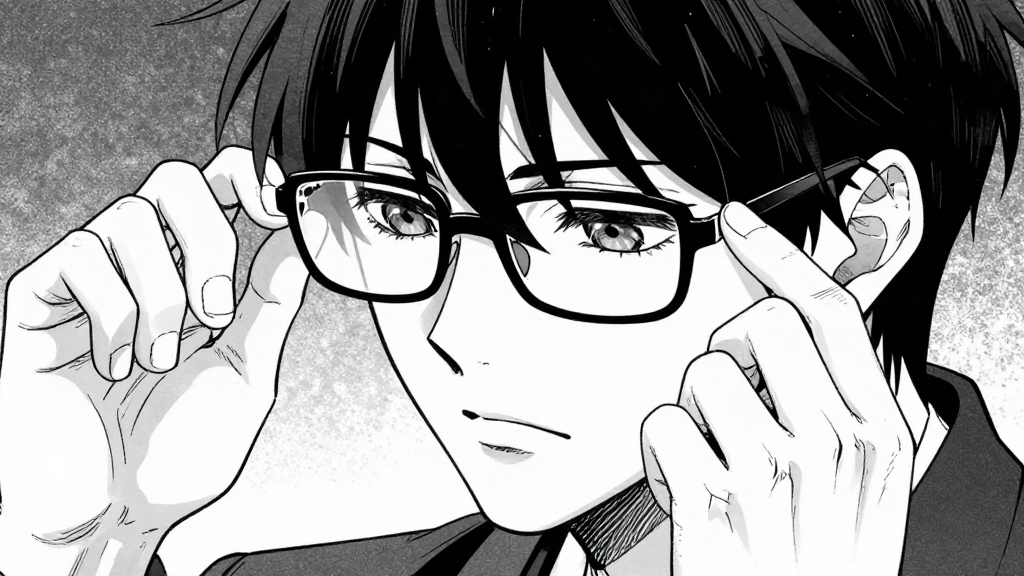 Cassian adjusts imaginary glasses, deep in thought.