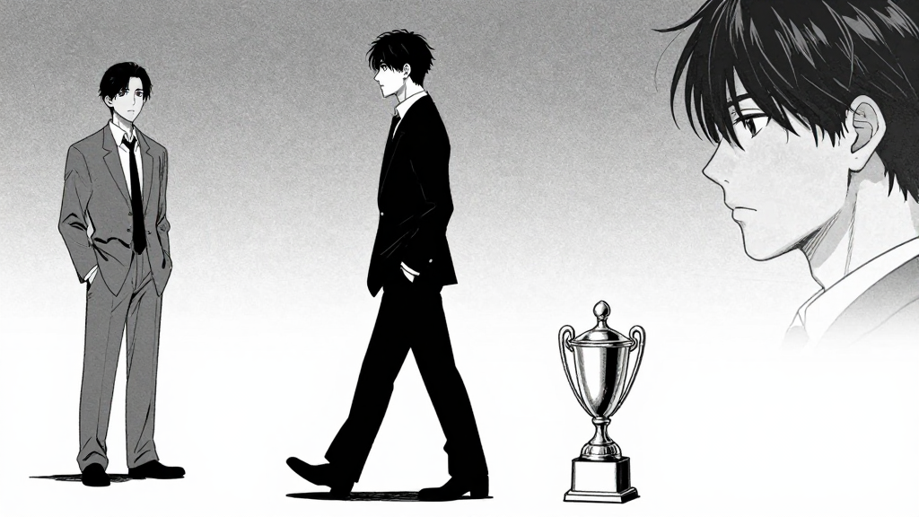 Cassian walks past the trophy, Dax watching in silence.