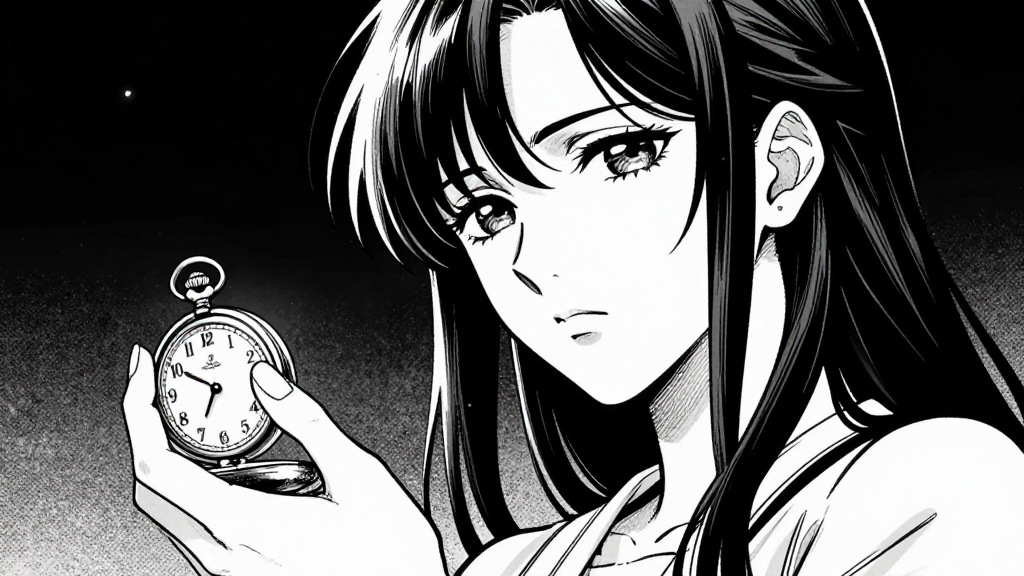 Rose holds the pocket watch. Her face is determined, slightly tilted.