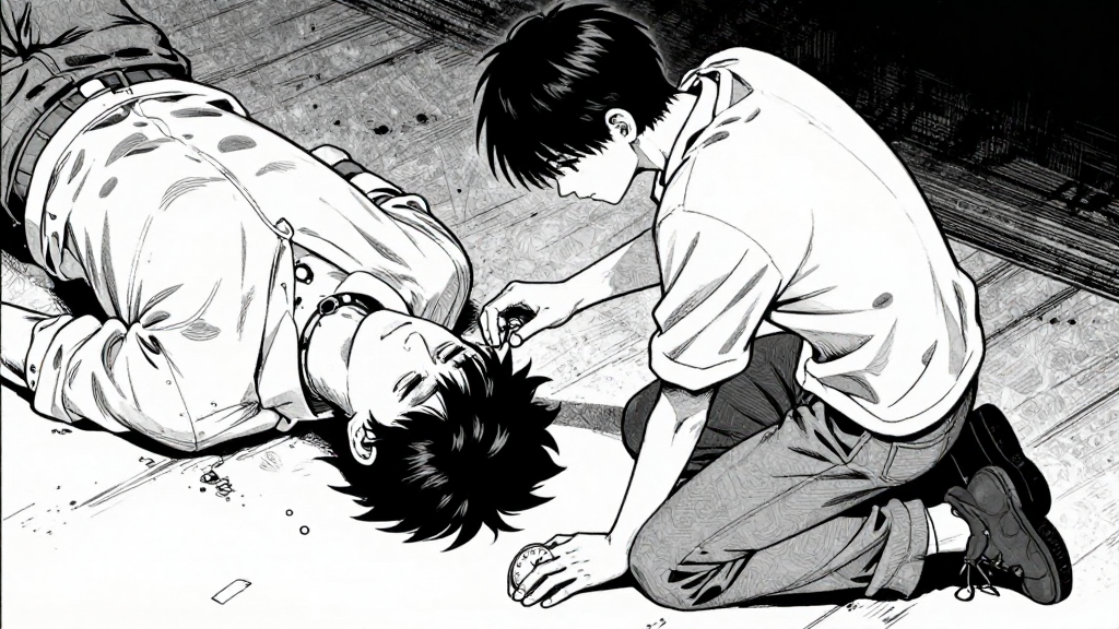 Rose kneels beside Sean’s body. The pocket watch is in her hand, stopped at 11:47 PM.