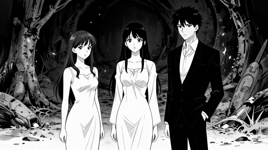 Mira, Rhen, and Casimir stand in the Abyss, Hollow King’s whispers in the background.