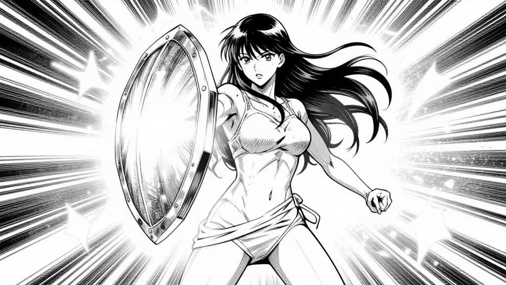 Mira shields Casimir with her magic, light surrounding them.