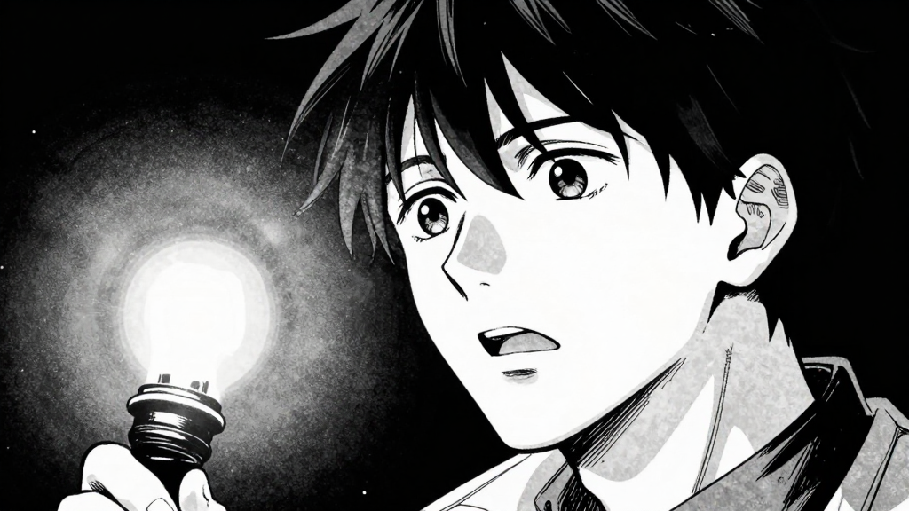 Erik’s face is illuminated by torchlight as he listens to the warning.