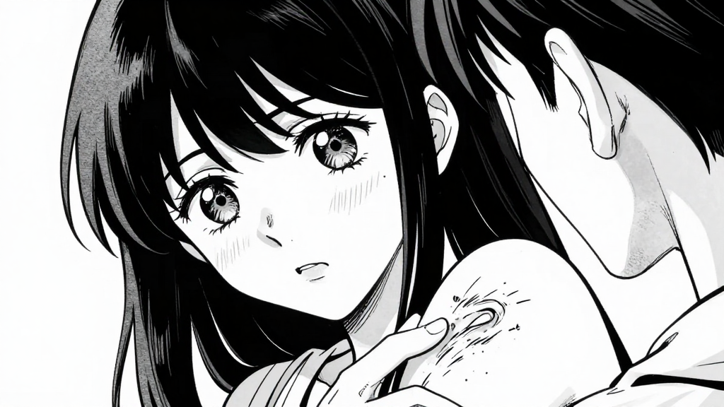 Close-up of Eleanor examining a victim's injury, her face showing concern.