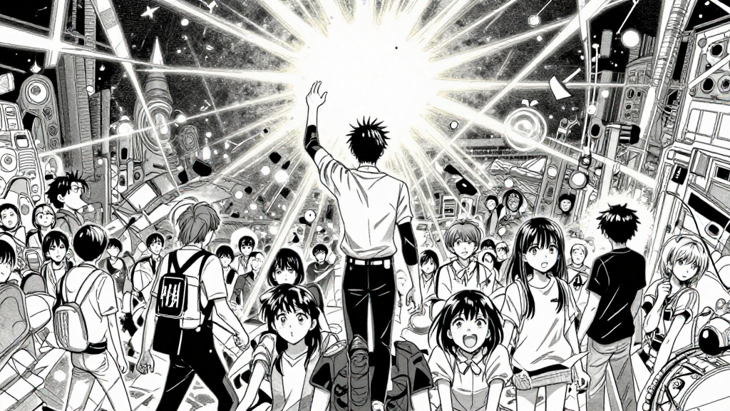 Seven billion souls glow as the system dissolves around them.