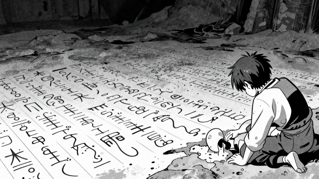 The Steward’s form begins to dissolve into ancient clay and cuneiform.