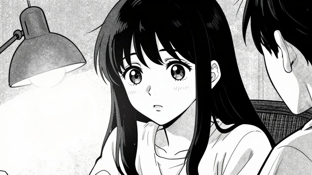 Maya teaches Ethan the game, her expression calm and inviting.