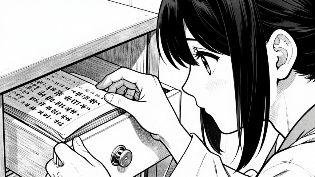 Dr. Tanaka stares at the locked drawer containing her original dissertation.