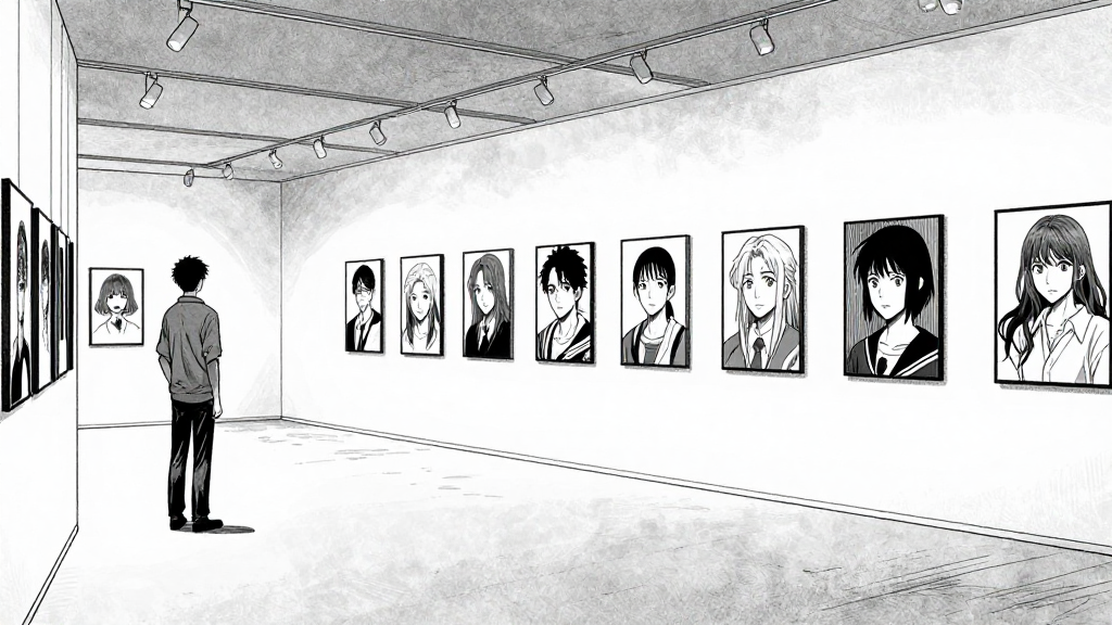 The gallery empties as Kim prepares for the new commission.