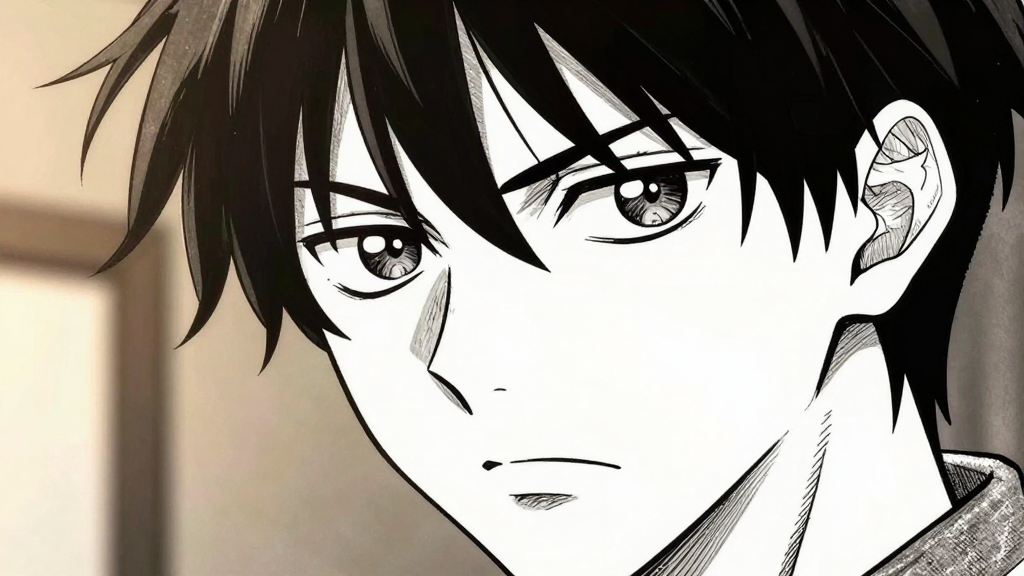 Kaito’s face, rigid with pride and internal conflict.