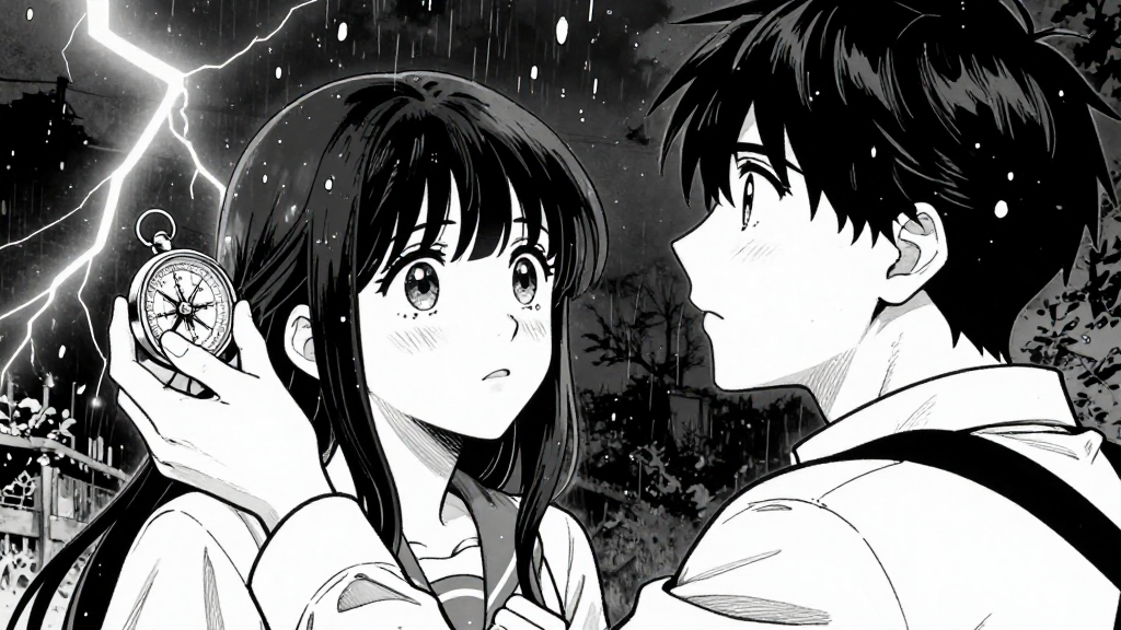 Maya clutches her father’s compass, looking up at the first hailstones falling.