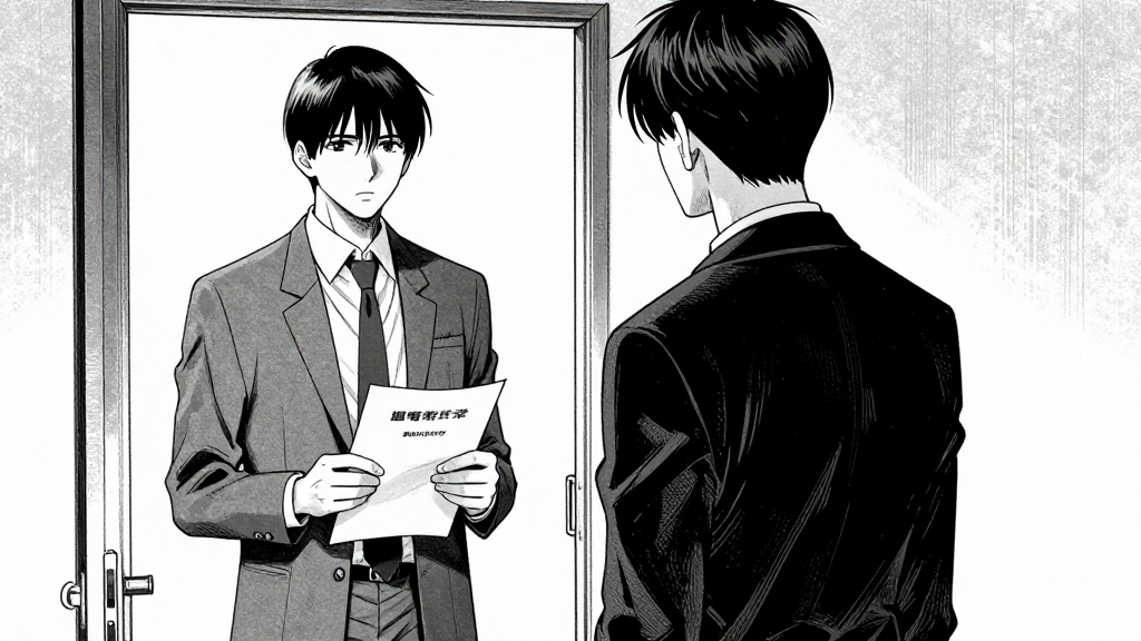 Marcus enters, holding a forged document, as Elena steps forward to confront him.