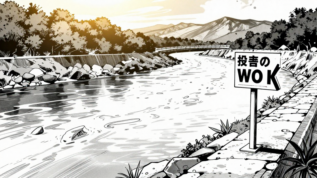 The river continues to flow, the claim marker standing firm.