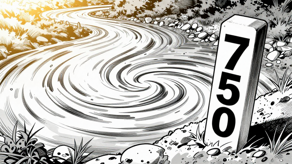 The river swirls around the claim marker, symbolizing transformation.