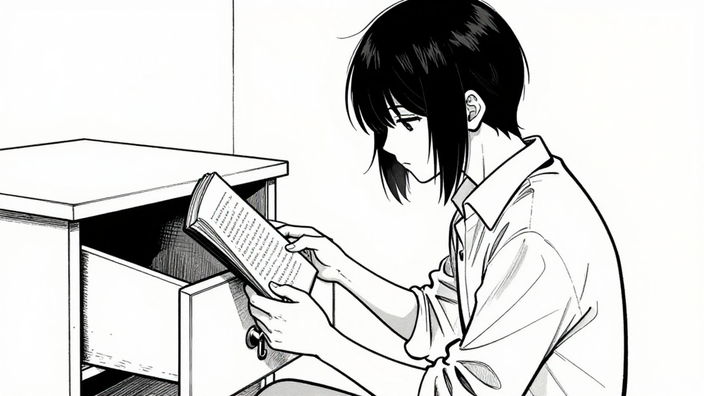 Morrison reads the contents, nods slowly, then locks the drawer.