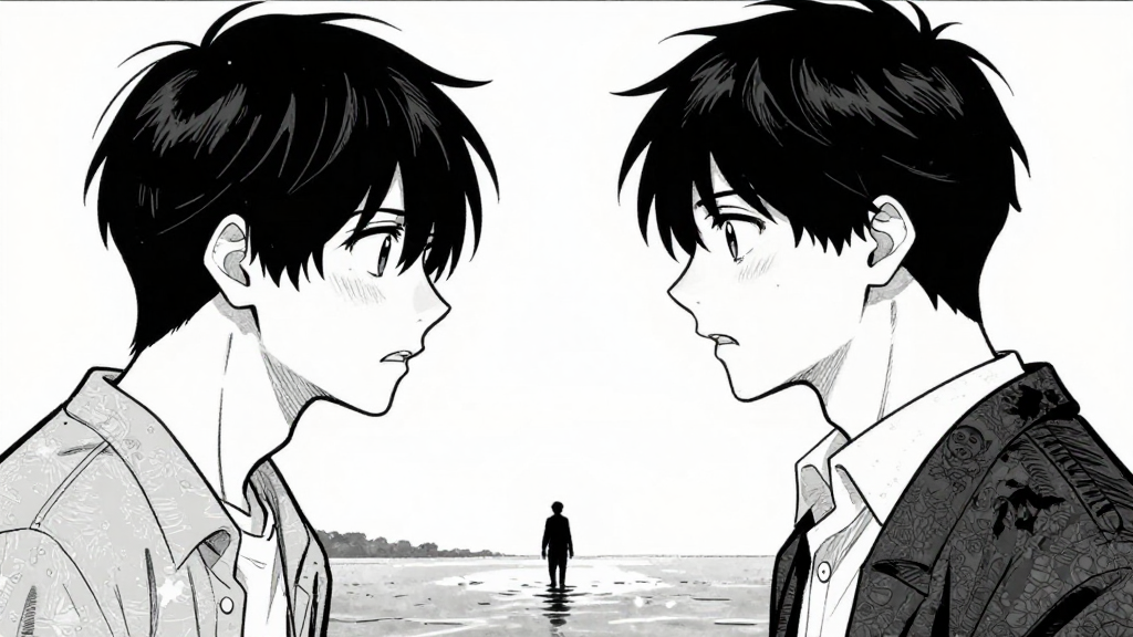 Erik looks between Aldric and the creature, torn between fear and truth.