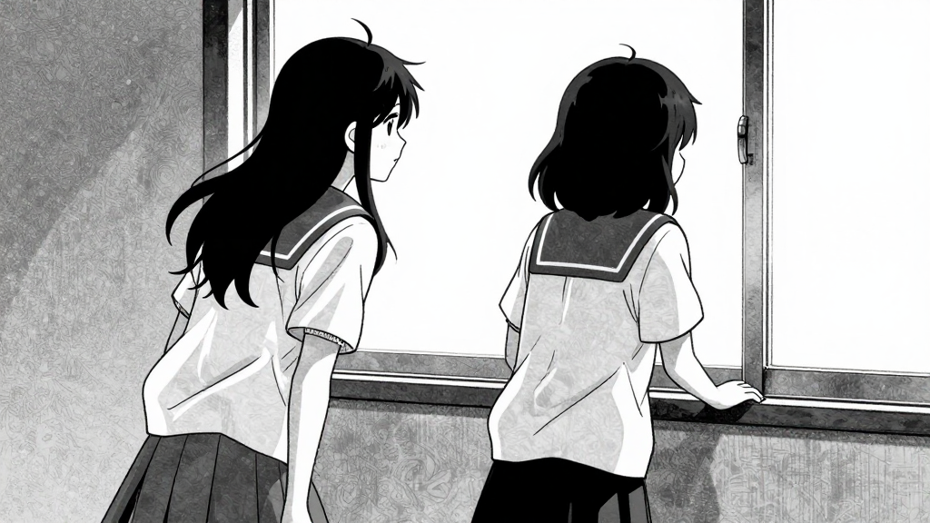 Yuki takes a step forward, then another, drawn toward the window.