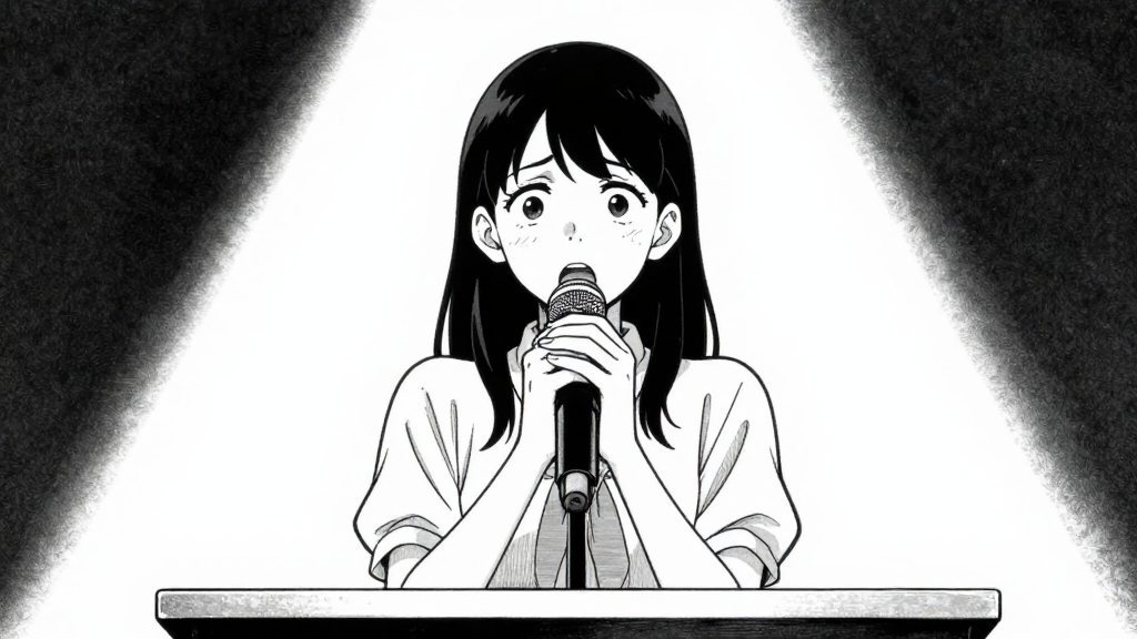 Guðrún stands at the podium, voice trembling but resolute.