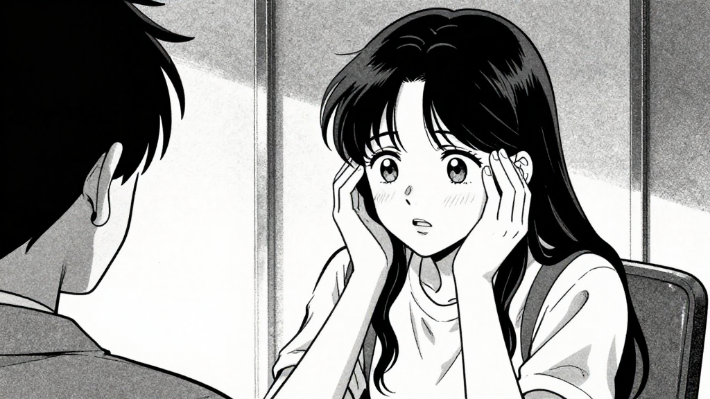 Elisabeth reacts to Weber’s words, her hands trembling slightly.