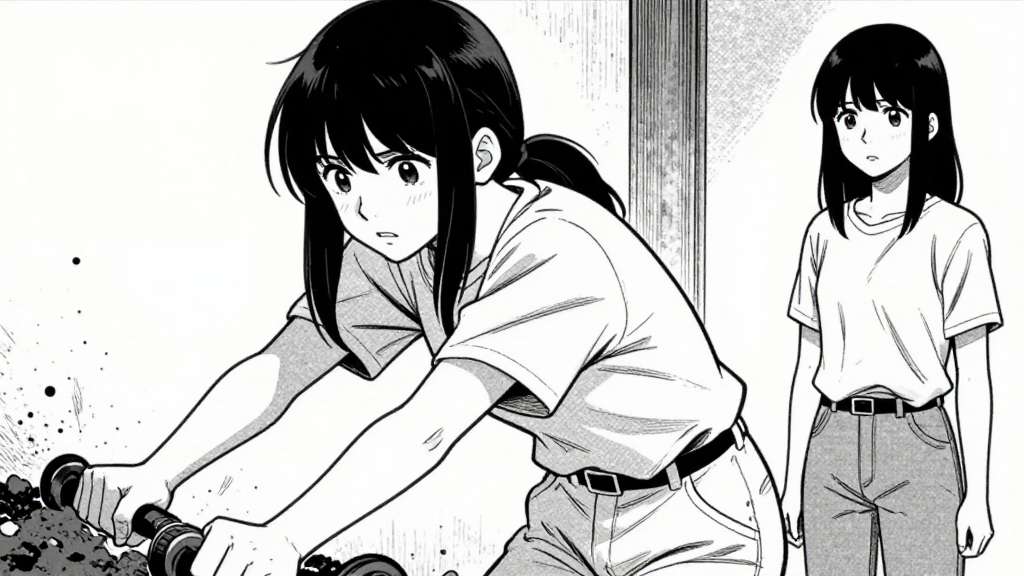 Elena ignores the warning, digging with determination. Sophie watches, conflicted.