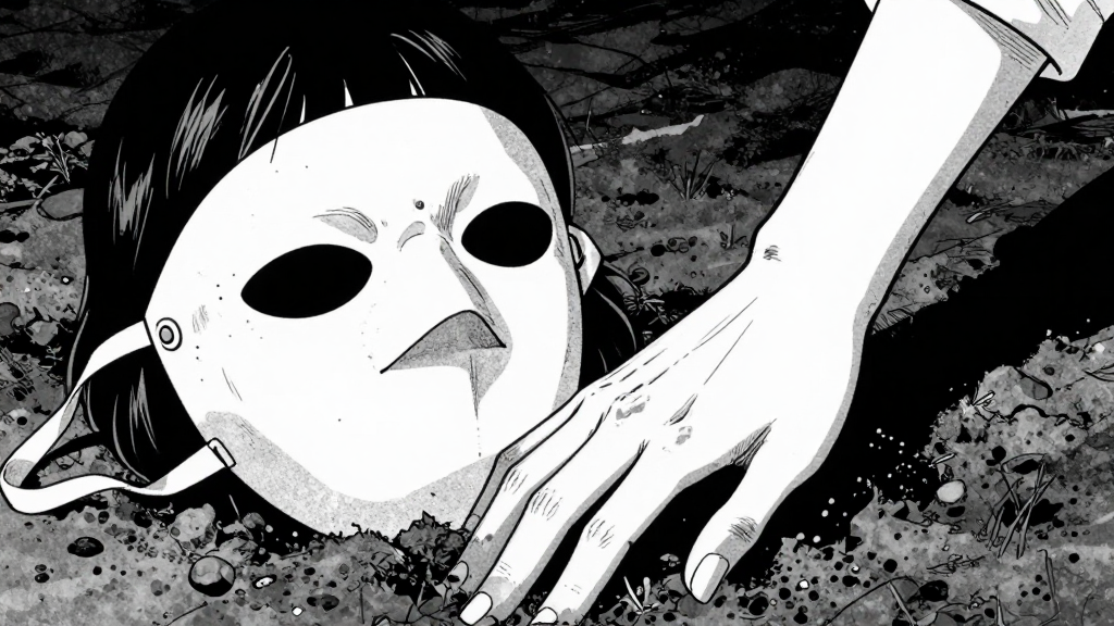 A hand digs into soil. A plague doctor mask emerges. Sophie’s hand trembles.