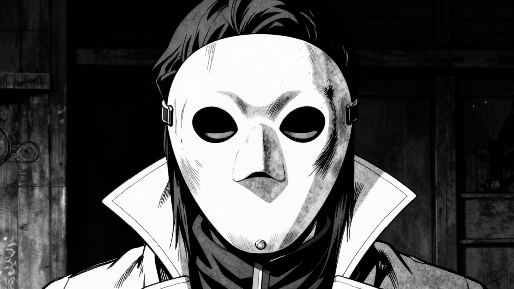 Sophie’s POV of the plague doctor mask. It seems to watch them.