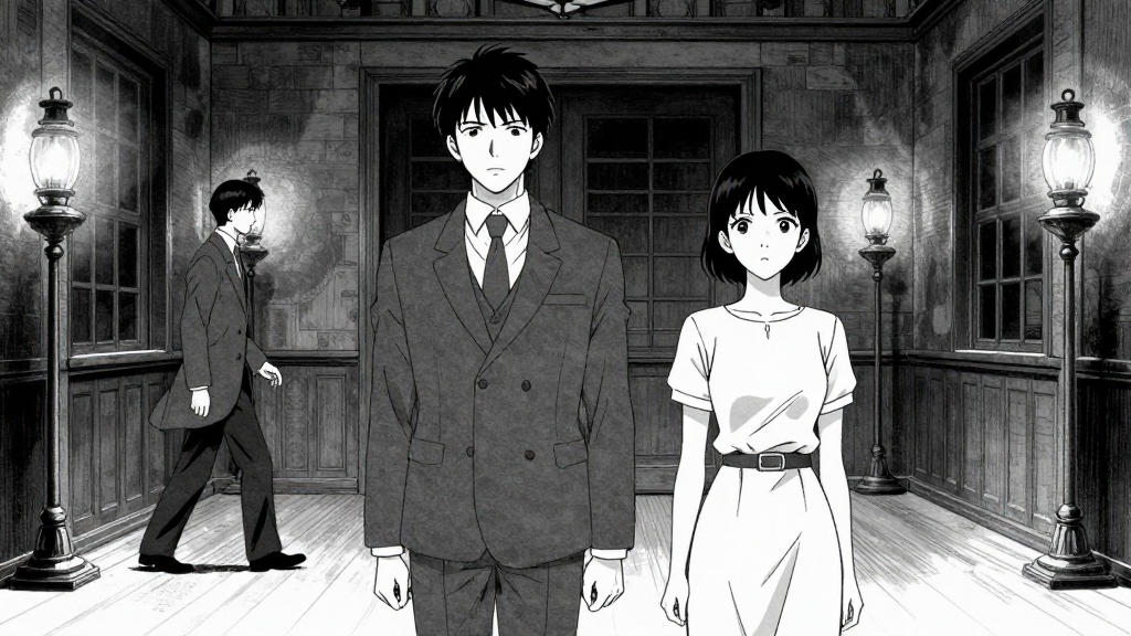 The inquiry hall, Thomas and Eleanor standing side by side, Sir Reginald pacing in the background.