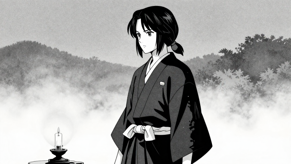 Yuki stands tall, the tengu at her side, the fog outside now calm and still.