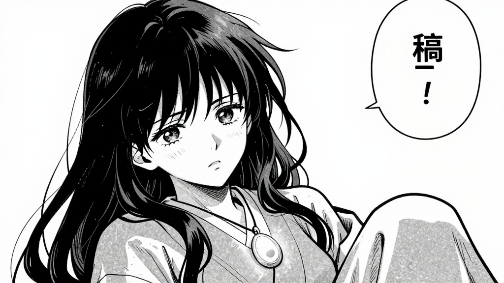 Yuki and the unconscious tengu, her expression conflicted, the pendant glowing.