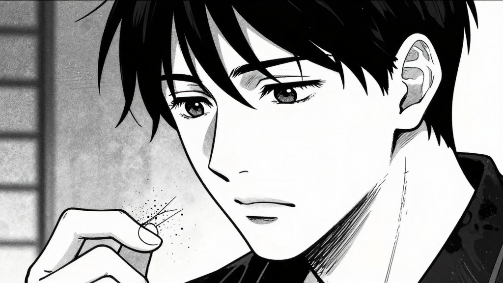 Tetsuya’s face tightens with realization as he examines the ink dust and scratches.