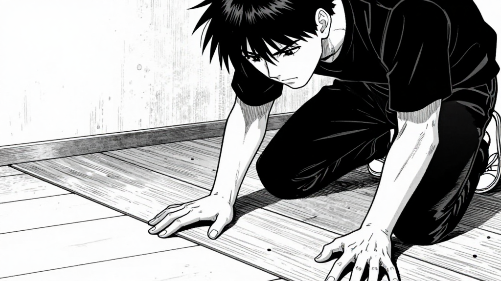 Tetsuya replaces the floorboard, his hands steady but his expression hardened.