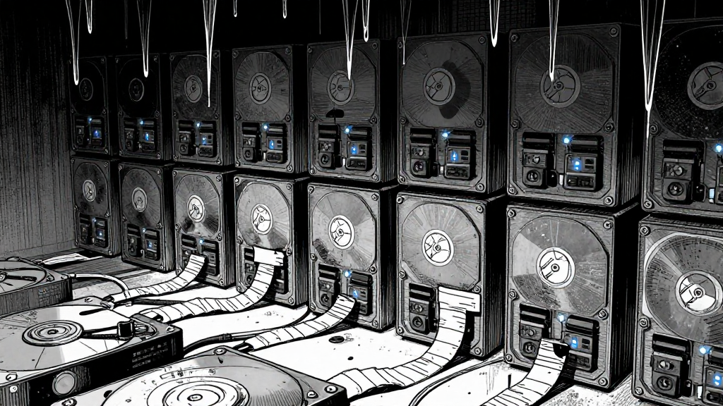 The Sanctuary—dark, dripping, with humming hard drives and cables like bandages.