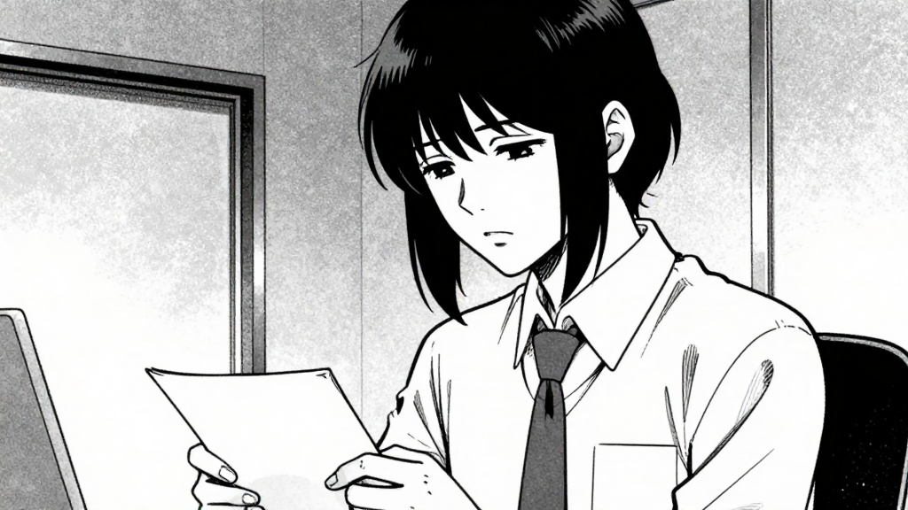 Inspector Graves writes notes, eyes averted. Catherine’s hands shake slightly.