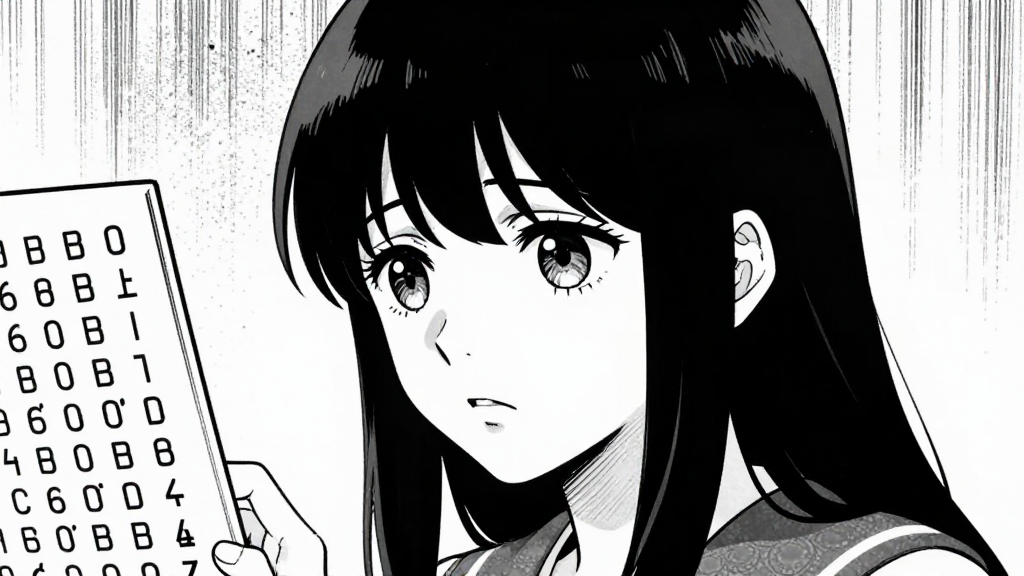 Sarah’s face, pale, as she stares at the cipher, her expression conflicted.