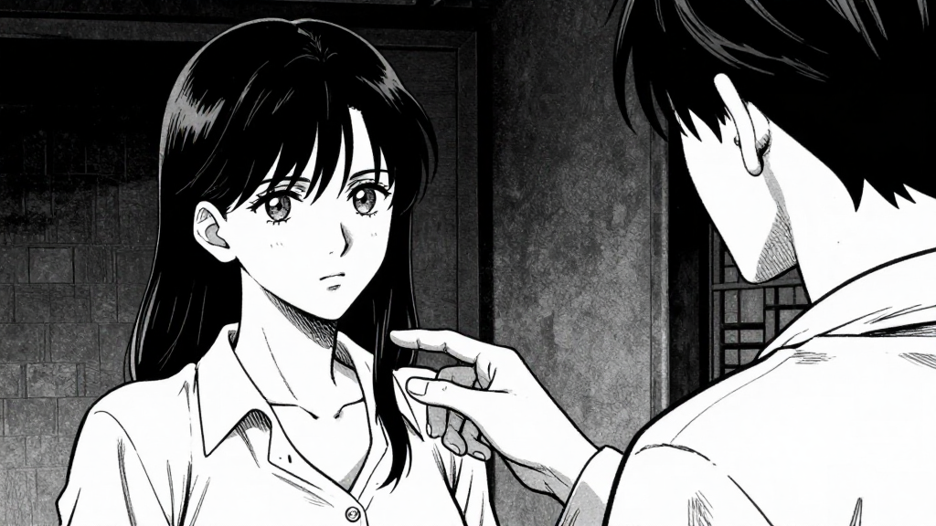 Rose speaks with cold precision. Duke's hand moves toward her.