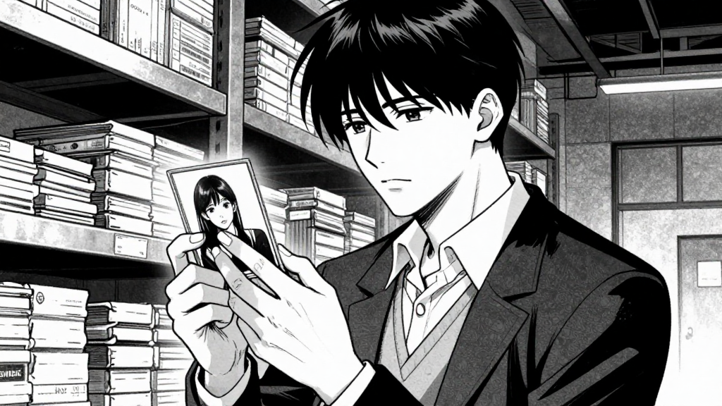 Duke watches Rose from the warehouse, holding his wife's photo.